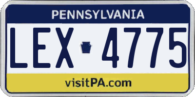 PA license plate LEX4775