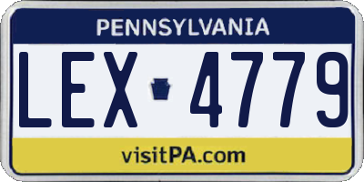 PA license plate LEX4779