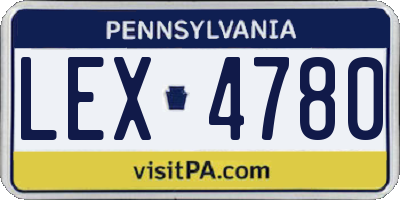 PA license plate LEX4780