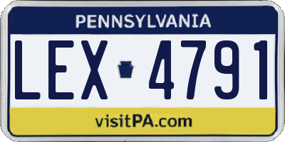 PA license plate LEX4791