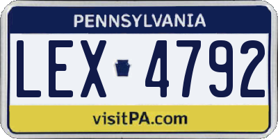 PA license plate LEX4792