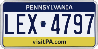 PA license plate LEX4797