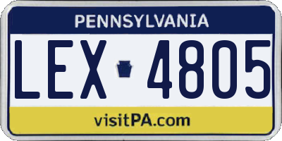 PA license plate LEX4805