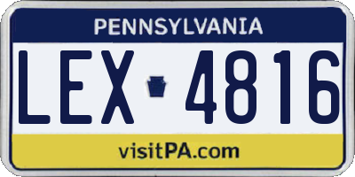 PA license plate LEX4816