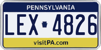 PA license plate LEX4826