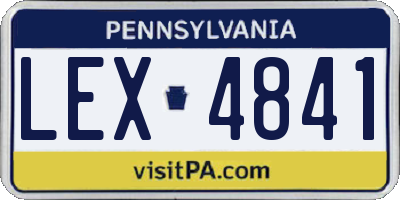 PA license plate LEX4841
