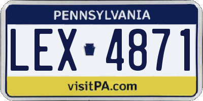 PA license plate LEX4871