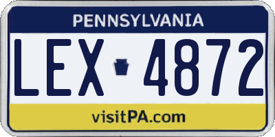 PA license plate LEX4872