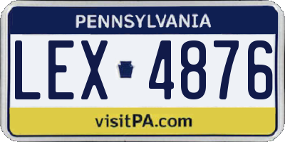 PA license plate LEX4876