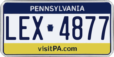 PA license plate LEX4877