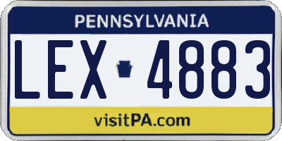 PA license plate LEX4883
