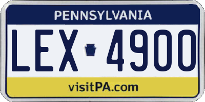 PA license plate LEX4900