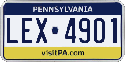 PA license plate LEX4901
