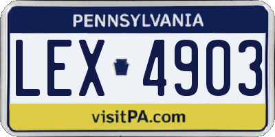 PA license plate LEX4903