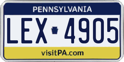 PA license plate LEX4905