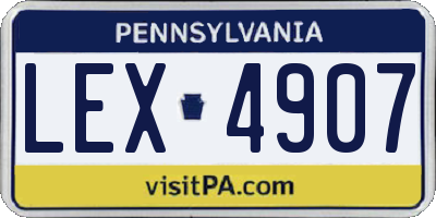 PA license plate LEX4907
