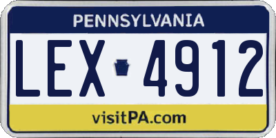 PA license plate LEX4912