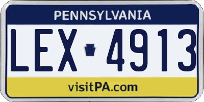 PA license plate LEX4913
