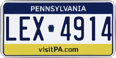 PA license plate LEX4914