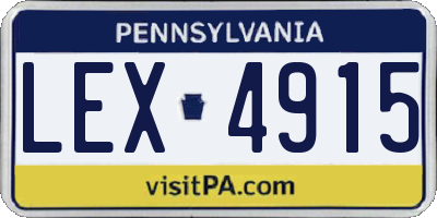 PA license plate LEX4915