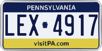 PA license plate LEX4917