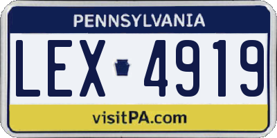 PA license plate LEX4919