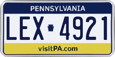 PA license plate LEX4921