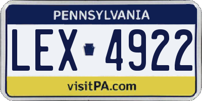 PA license plate LEX4922