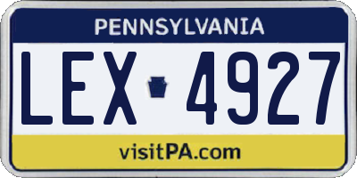 PA license plate LEX4927