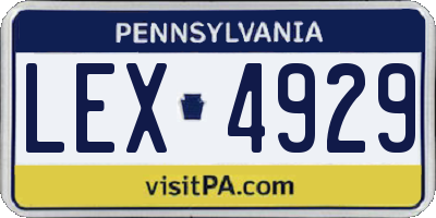PA license plate LEX4929