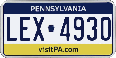 PA license plate LEX4930