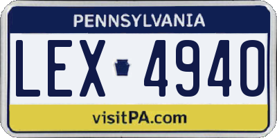 PA license plate LEX4940