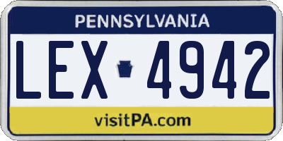 PA license plate LEX4942