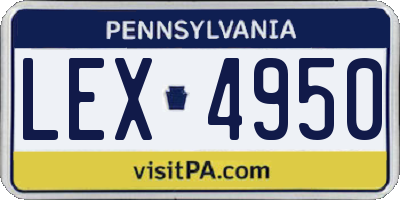 PA license plate LEX4950