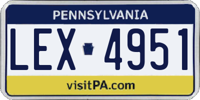PA license plate LEX4951