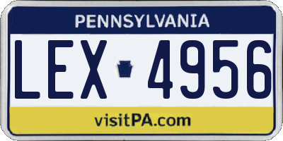 PA license plate LEX4956