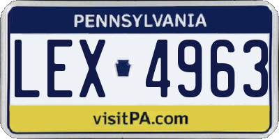 PA license plate LEX4963