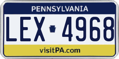 PA license plate LEX4968