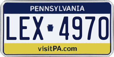 PA license plate LEX4970