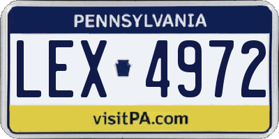 PA license plate LEX4972
