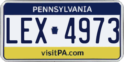PA license plate LEX4973