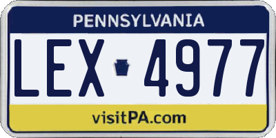 PA license plate LEX4977