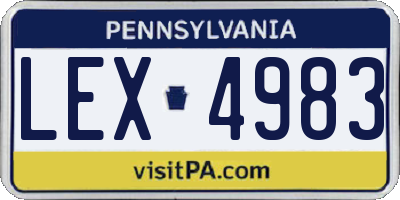 PA license plate LEX4983