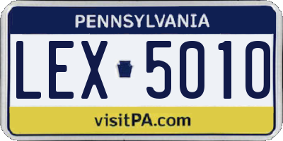 PA license plate LEX5010