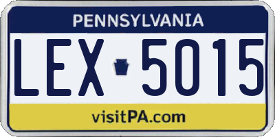 PA license plate LEX5015