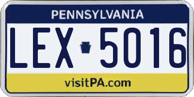 PA license plate LEX5016