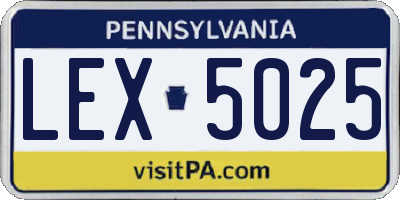 PA license plate LEX5025