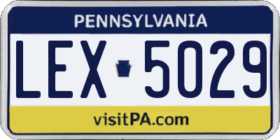 PA license plate LEX5029