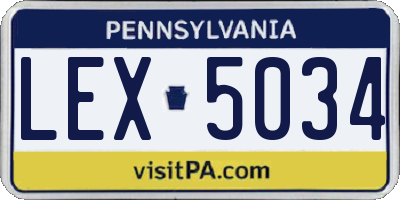 PA license plate LEX5034