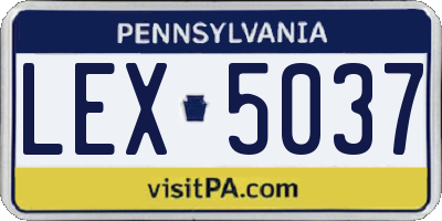 PA license plate LEX5037